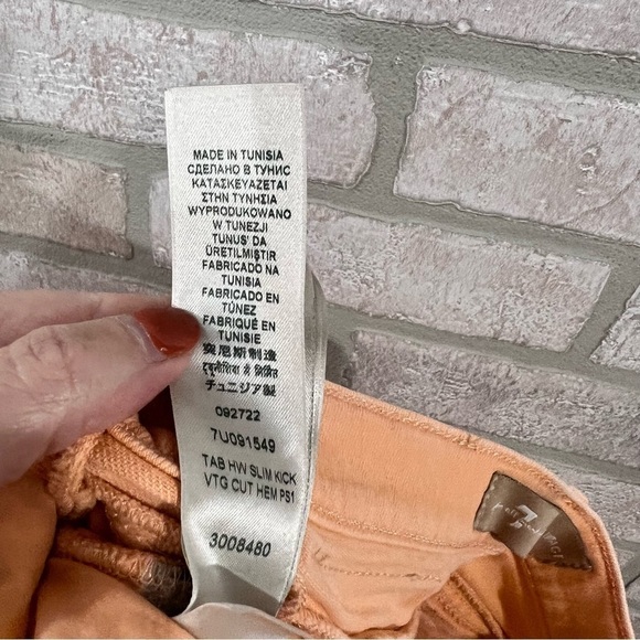 7 For All Mankind Luxe Vintage Tab High Waist Slim Kick Cut Hem Jeans Size 25 - Picture 11 of 12